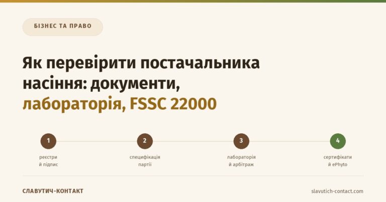 Як перевірити постачальника насіння: ланцюг від реєстрів через специфікацію і лабораторію до сертифікації